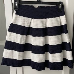 Navy Blue and White stripped skirt